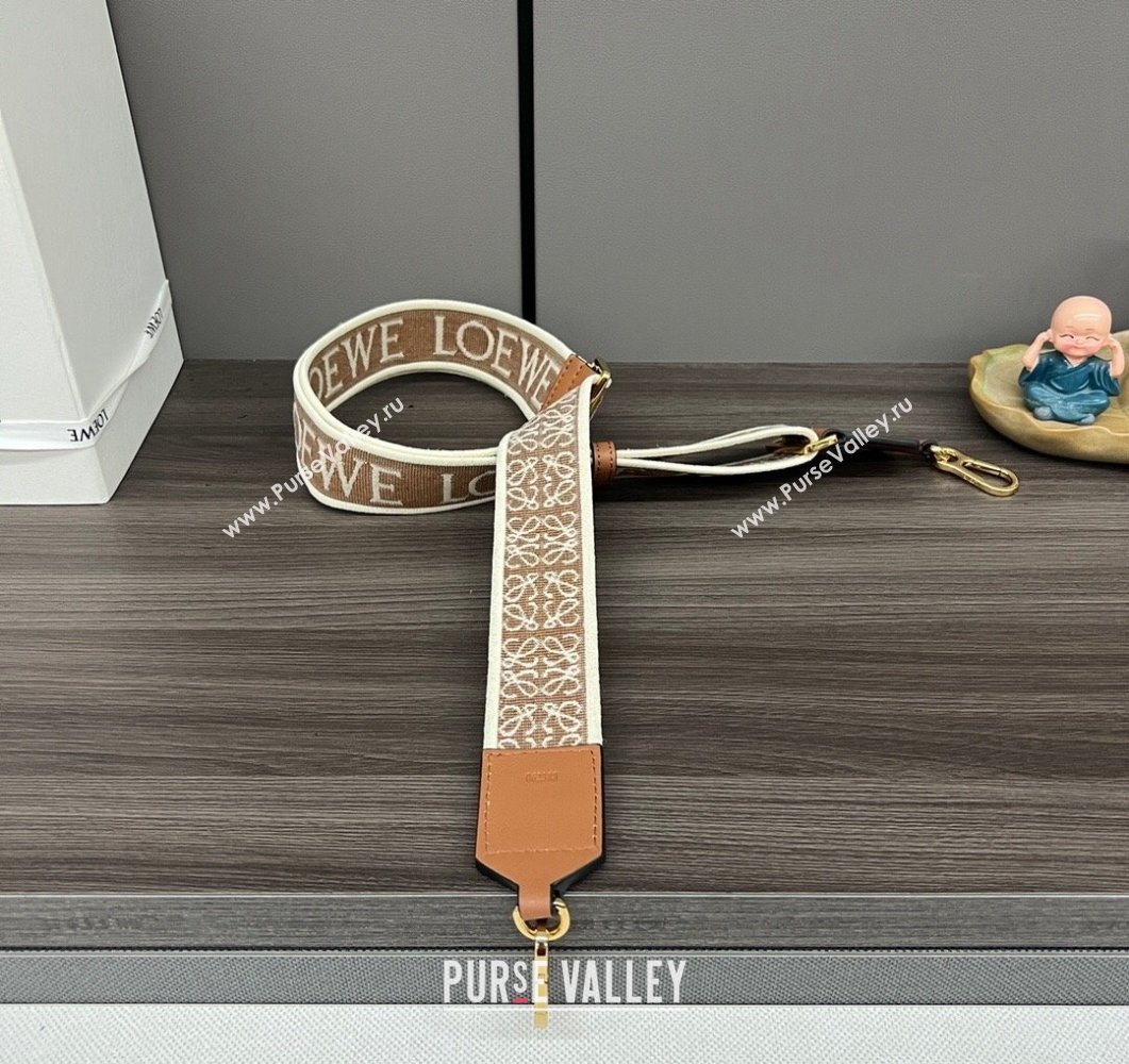 Loewe Anagram strap in jacquard and calfskin Brown 1 2023 651935 (Ys-230908108)
