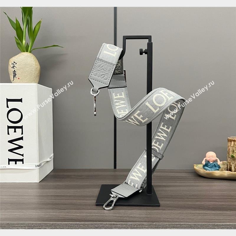 Loewe Anagram strap in jacquard and calfskin Pearly Grey 2023 651935 (Ys-230908109)