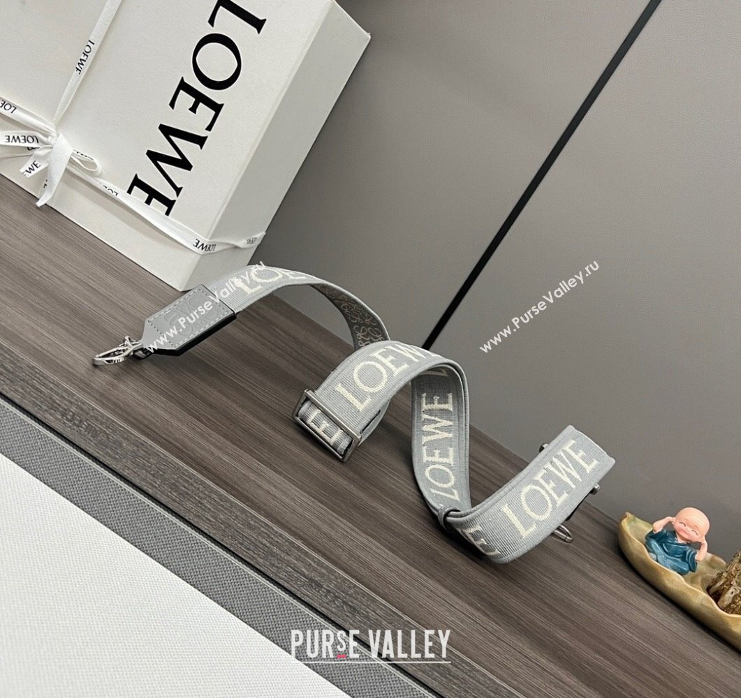 Loewe Anagram strap in jacquard and calfskin Pearly Grey 2023 651935 (Ys-230908109)