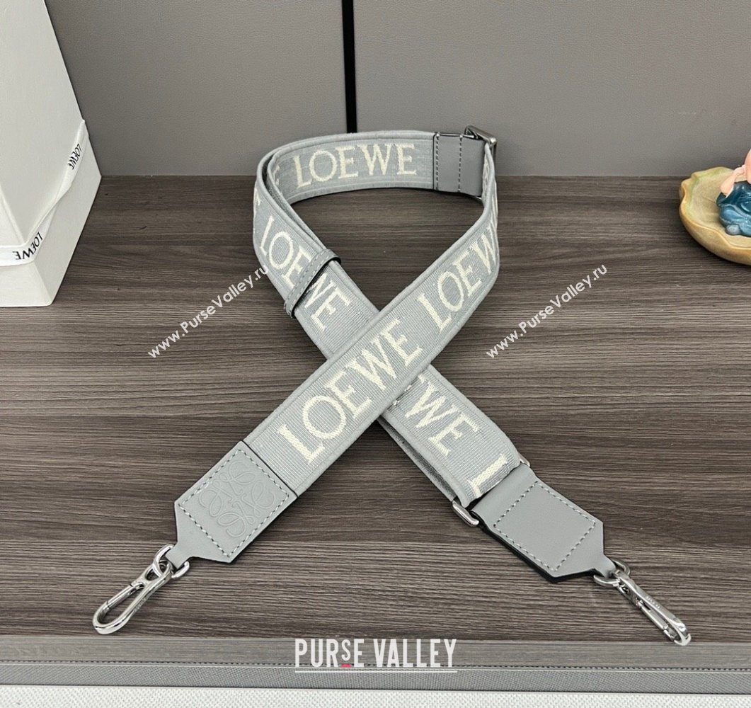 Loewe Anagram strap in jacquard and calfskin Pearly Grey 2023 651935 (Ys-230908109)