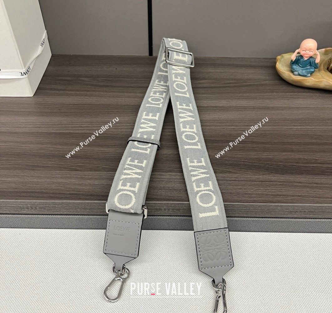 Loewe Anagram strap in jacquard and calfskin Pearly Grey 2023 651935 (Ys-230908109)