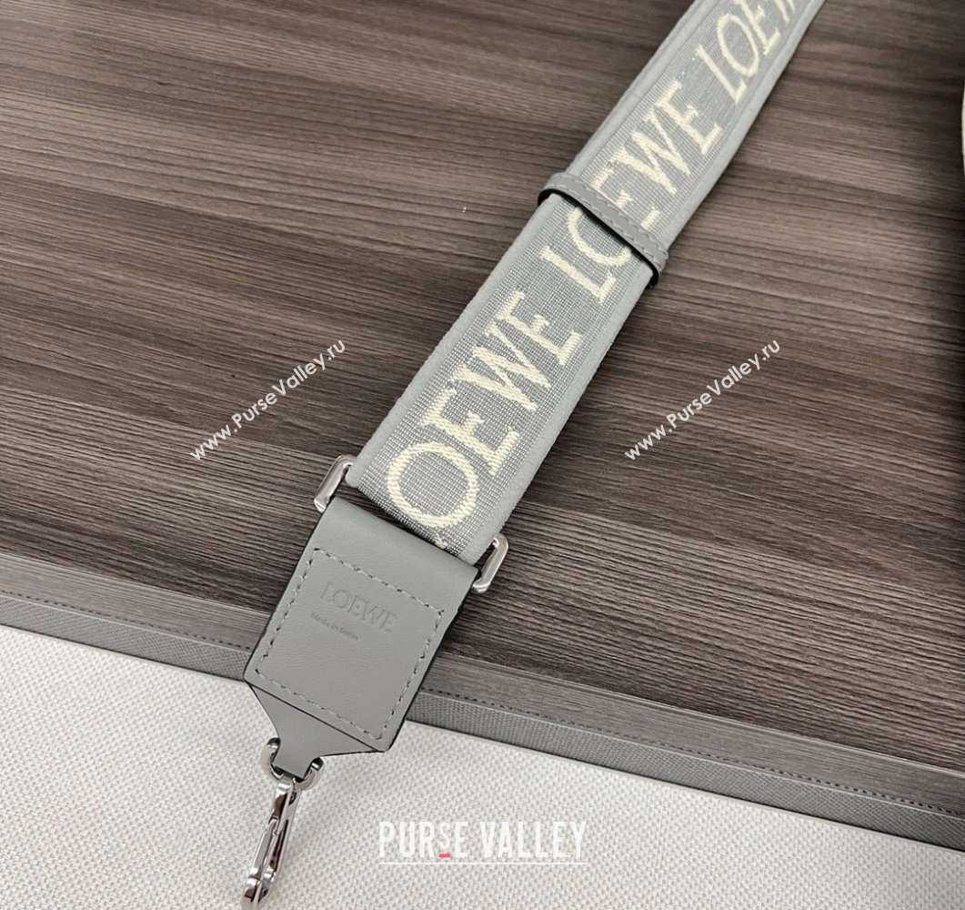 Loewe Anagram strap in jacquard and calfskin Pearly Grey 2023 651935 (Ys-230908109)