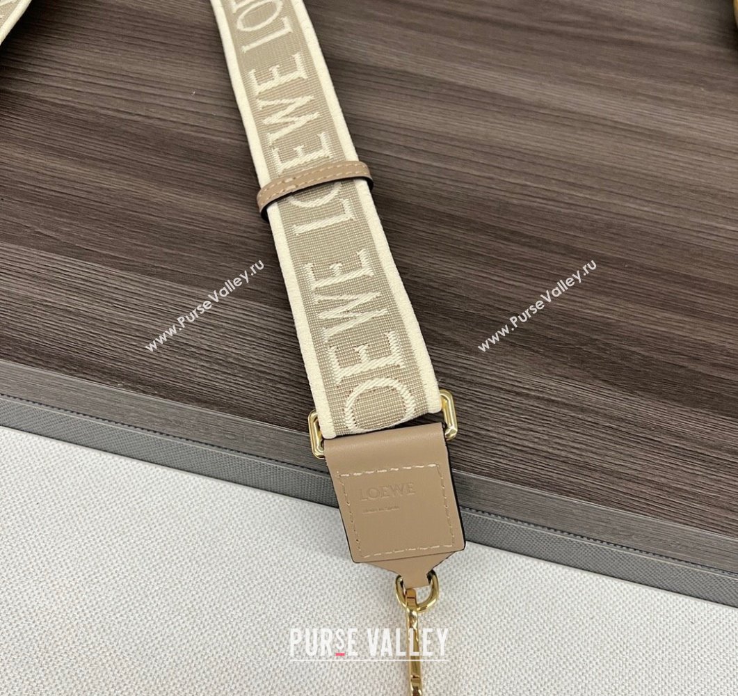 Loewe Anagram strap in jacquard and calfskin Apricot 2023 651935 (Ys-230908110)