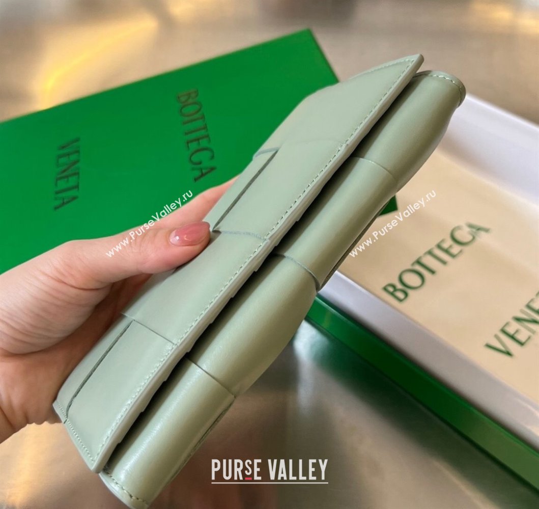 Bottega Veneta Intrecciato Leather Long Wallet Light Sage Green 2023 679845 (WT-230908132)