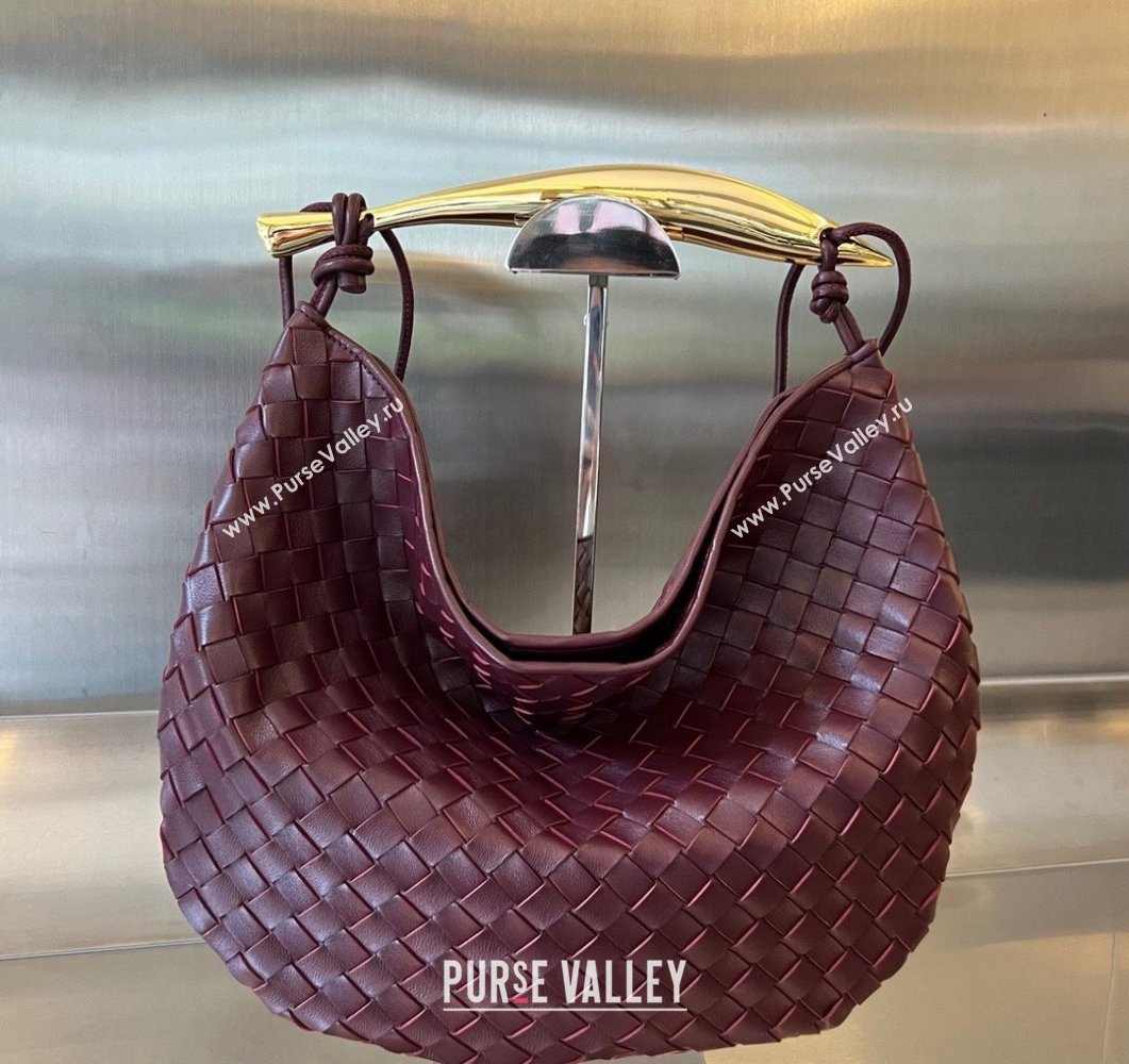 Bottega Veneta Medium Sardine Bag in Intrecciato Leather Burgundy 2023 754988 (WT-230908134)