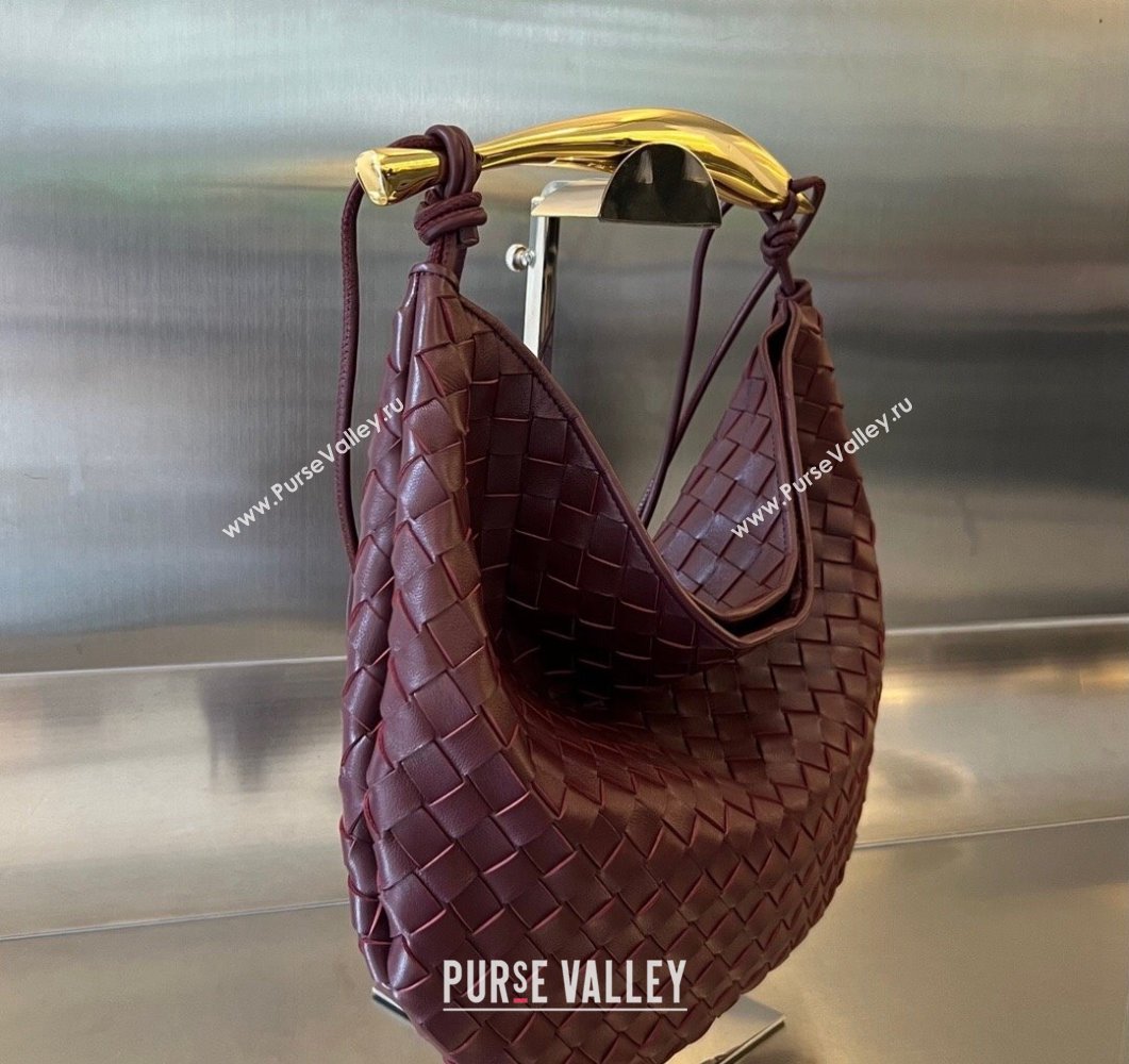 Bottega Veneta Medium Sardine Bag in Intrecciato Leather Burgundy 2023 754988 (WT-230908134)
