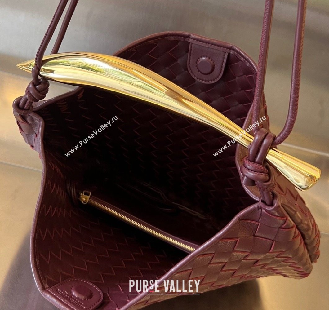 Bottega Veneta Medium Sardine Bag in Intrecciato Leather Burgundy 2023 754988 (WT-230908134)
