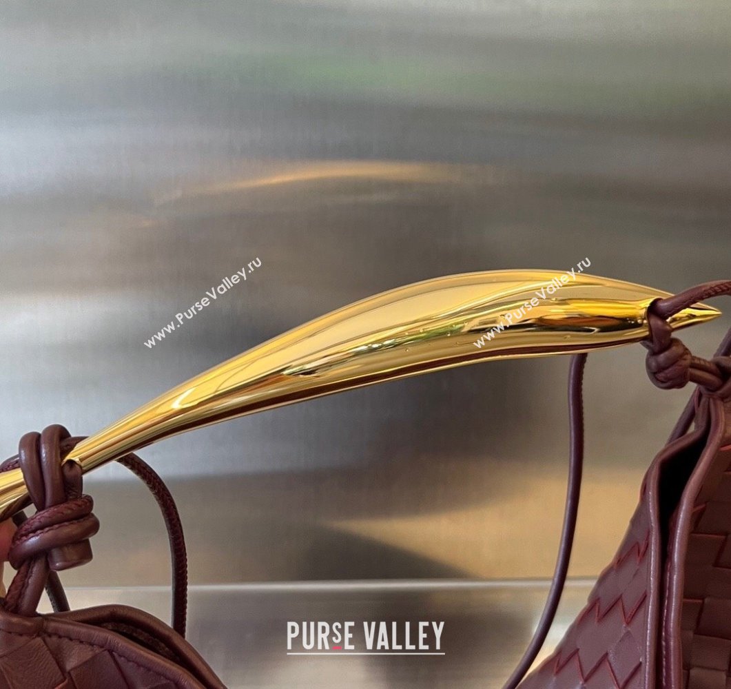 Bottega Veneta Medium Sardine Bag in Intrecciato Leather Burgundy 2023 754988 (WT-230908134)