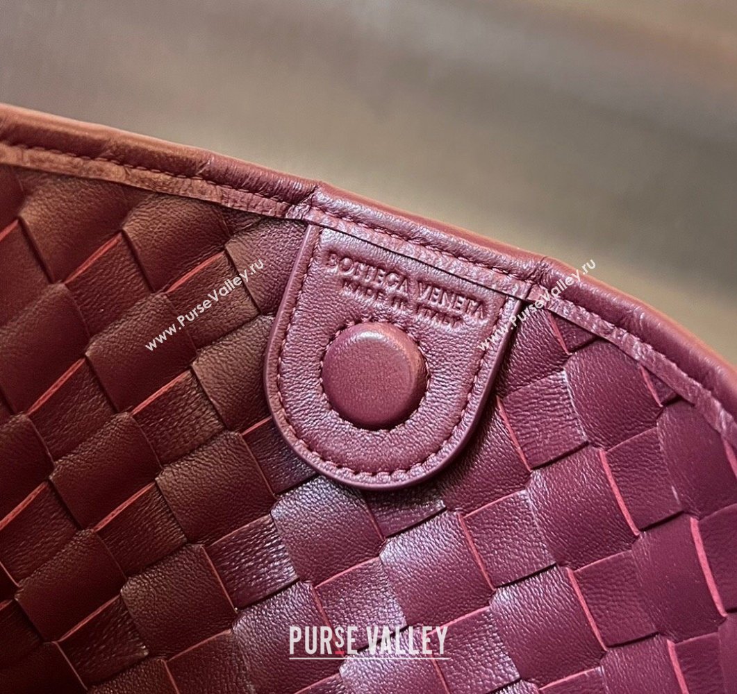 Bottega Veneta Medium Sardine Bag in Intrecciato Leather Burgundy 2023 754988 (WT-230908134)
