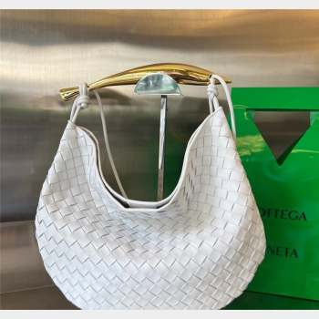 Bottega Veneta Medium Sardine Bag in Intrecciato Leather White 2023 754988 (WT-230908135)