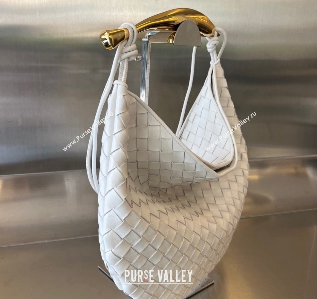 Bottega Veneta Medium Sardine Bag in Intrecciato Leather White 2023 754988 (WT-230908135)