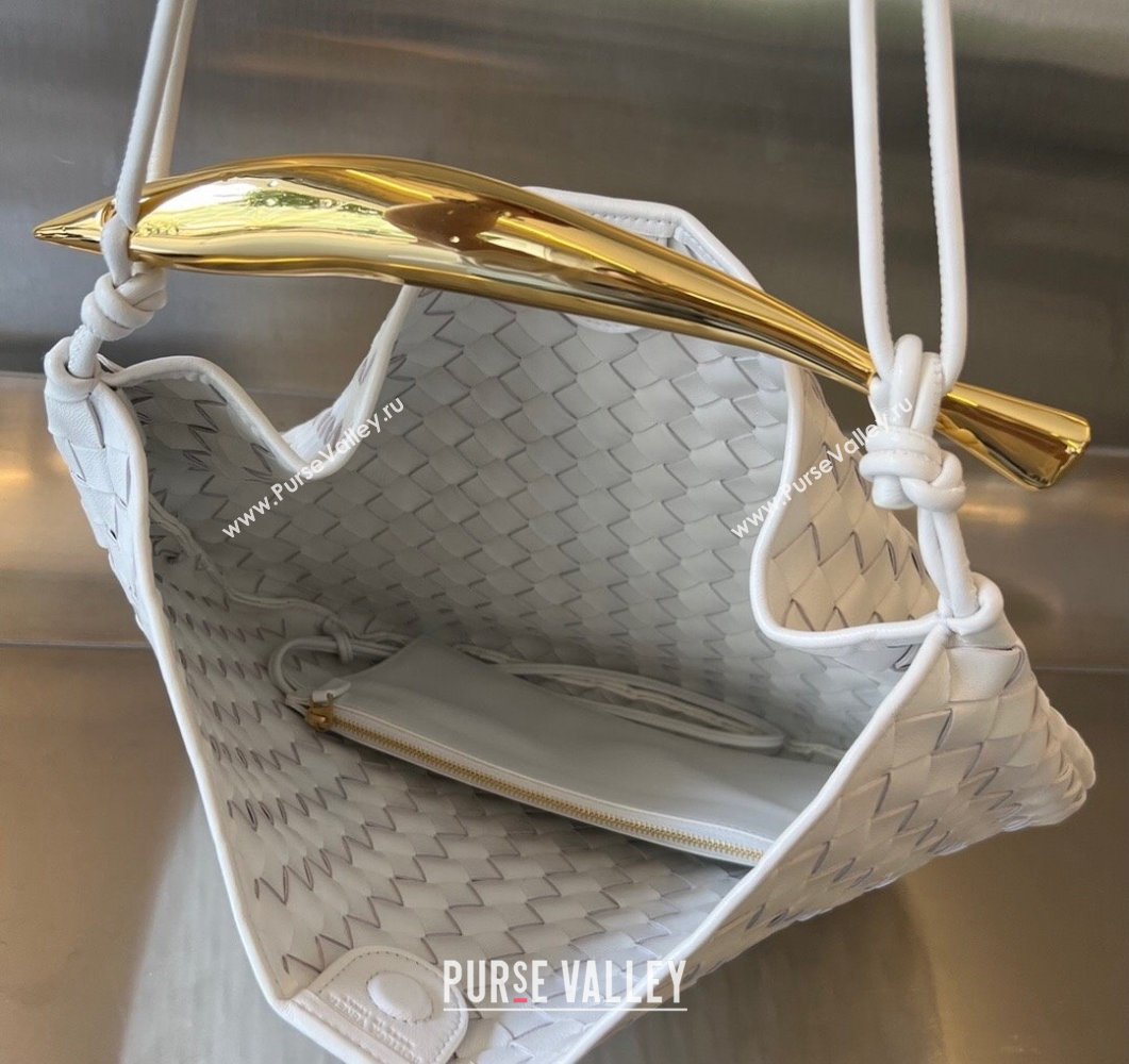 Bottega Veneta Medium Sardine Bag in Intrecciato Leather White 2023 754988 (WT-230908135)