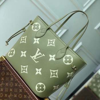 Louis Vuitton Neverfull MM Tote Bag in Oversized Monogram Leather M46649 Green 2023 (KI-230907047)