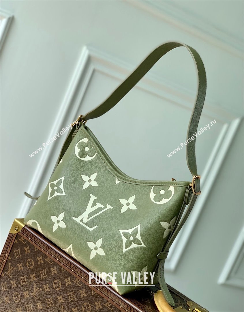 Louis Vuitton Carryall PM Hobo Bag in Oversized Monogram Leather M46672 Green 2023 (KI-230907048)