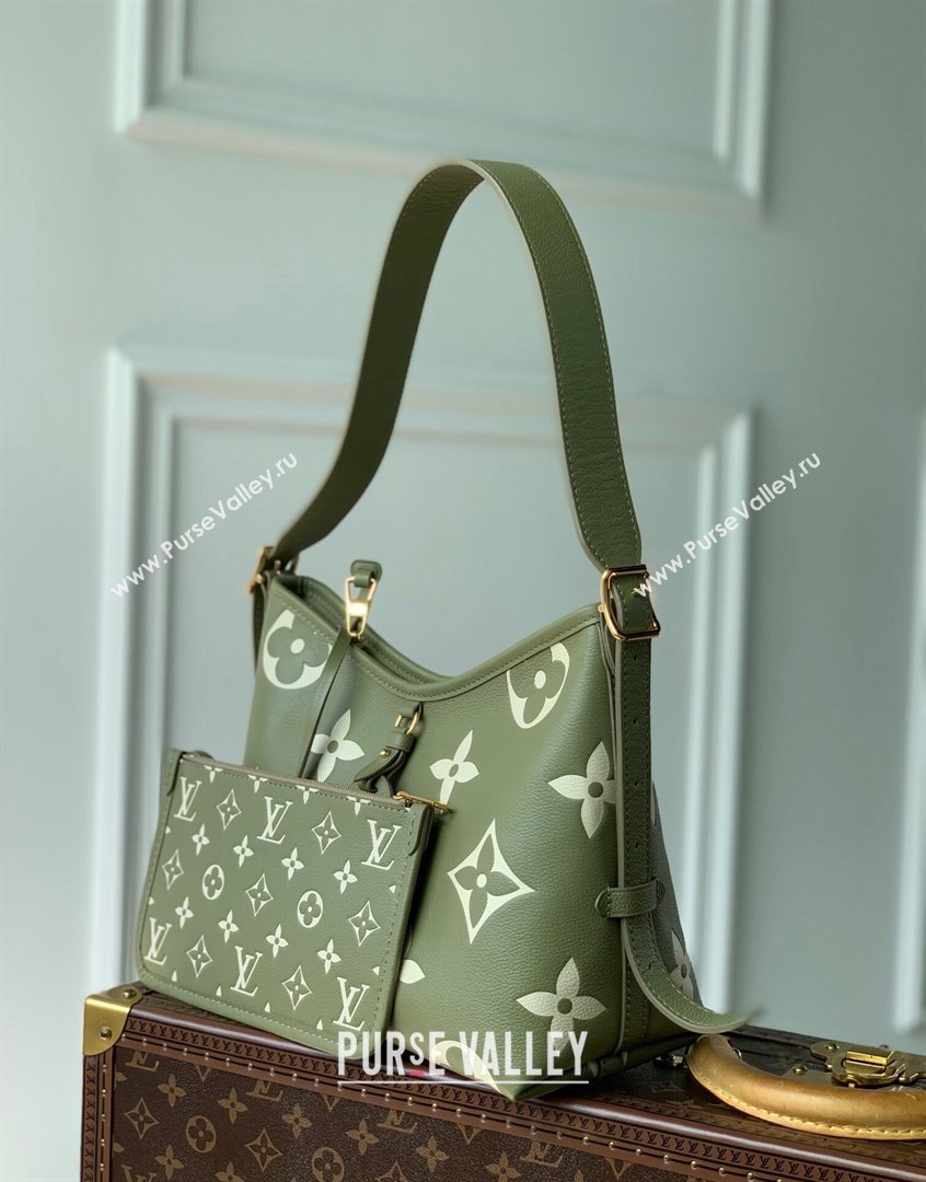 Louis Vuitton Carryall PM Hobo Bag in Oversized Monogram Leather M46672 Green 2023 (KI-230907048)