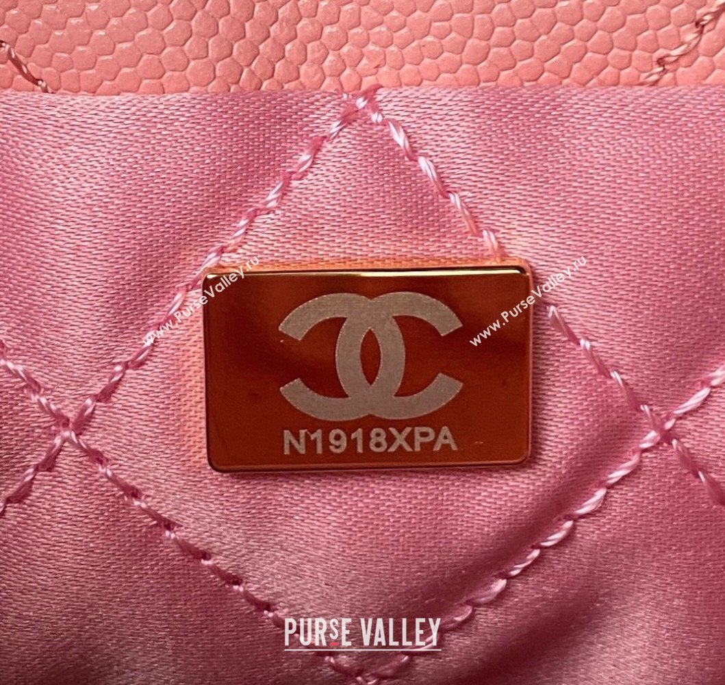 Chanel 22 Grained Calfskin Mini Shopping Bag with Chain AS3980 Light Pink 2023 (yezi-230907031)