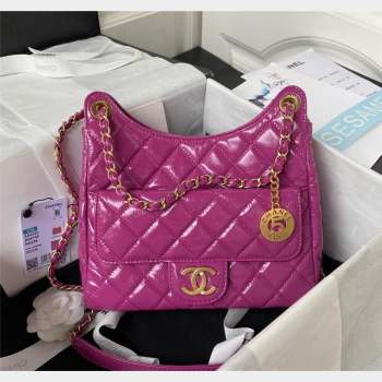 Chanel Shiny Crumpled Calfskin Hobo Bag AS4322 Purple 2023 (yezi-230907009)