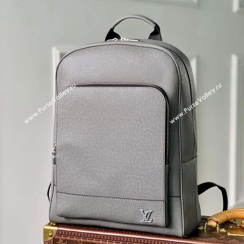 Louis Vuitton Mens Adrian Backpack in Taiga Leather M30857 Grey 2023 (KI-230907066)