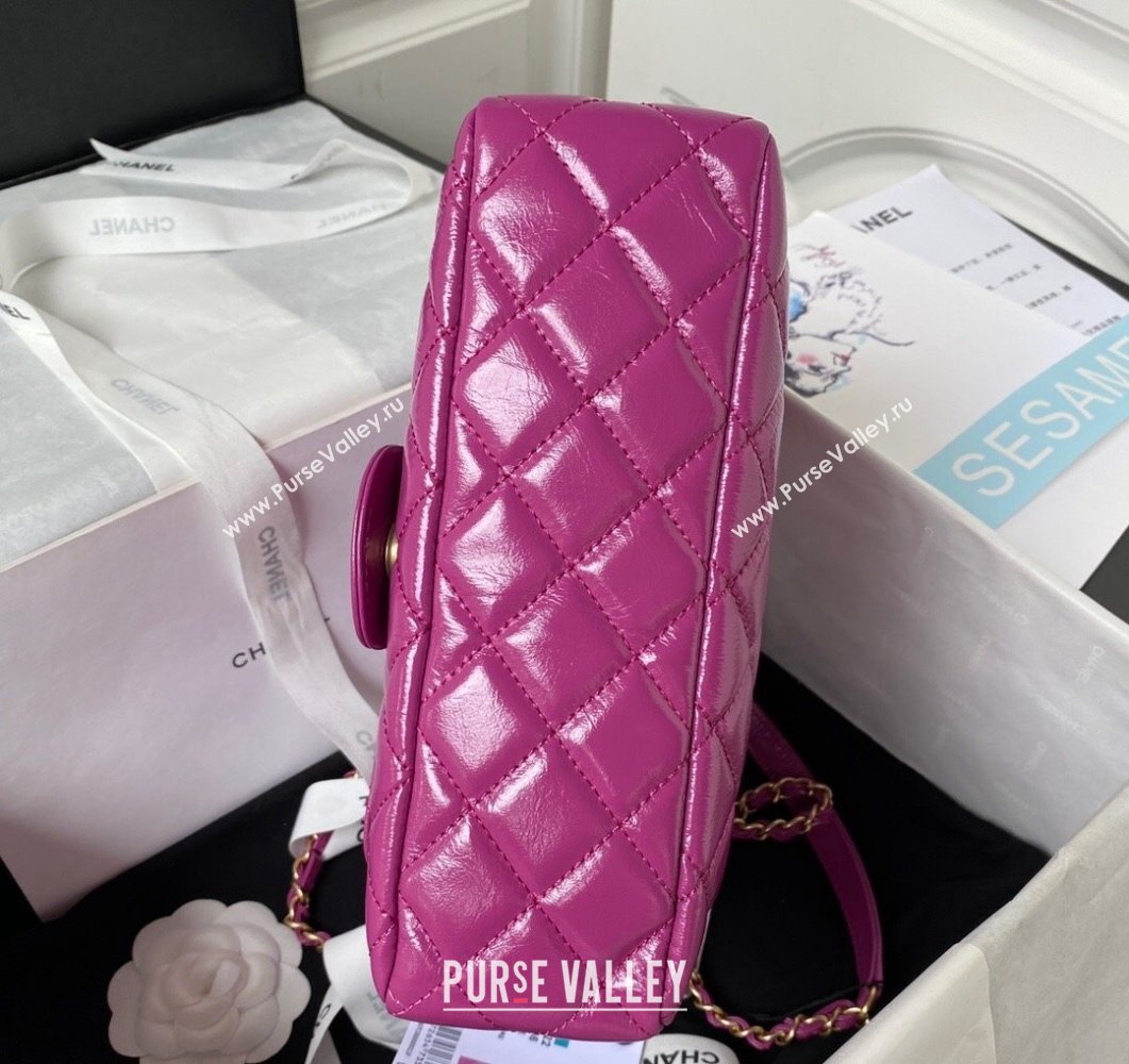 Chanel Shiny Crumpled Calfskin Hobo Bag AS4322 Purple 2023 (yezi-230907009)