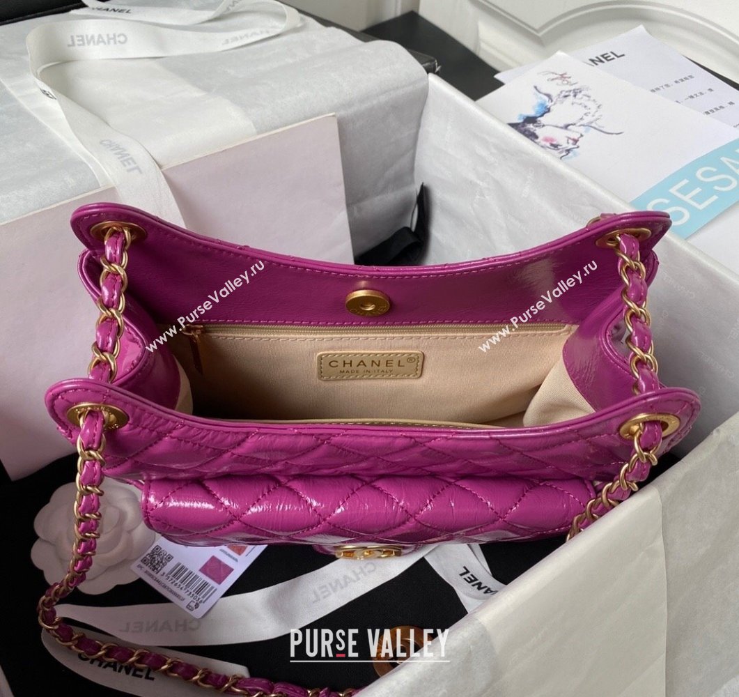 Chanel Shiny Crumpled Calfskin Hobo Bag AS4322 Purple 2023 (yezi-230907009)