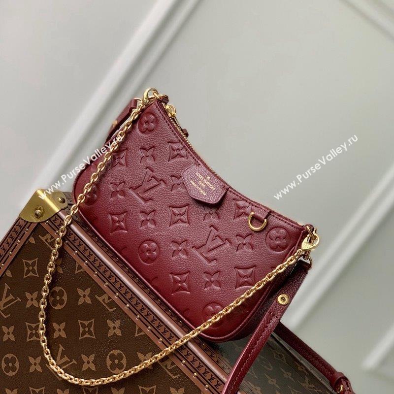 Louis Vuitton Easy Pouch on Strap Mini Bag in Monogram Leather M80349 Burgundy 2022 (KI-230907052)