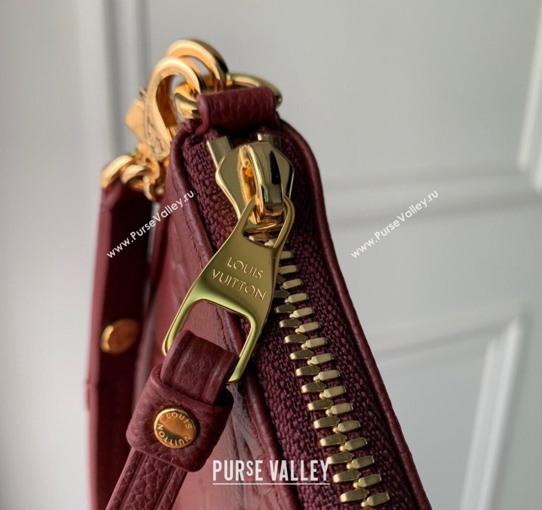 Louis Vuitton Easy Pouch on Strap Mini Bag in Monogram Leather M80349 Burgundy 2022 (KI-230907052)