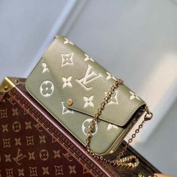 Louis Vuitton Felicie Pochette Mini Chain Bag in Monogram Leather M69977 Green 2023 (KI-230907049)