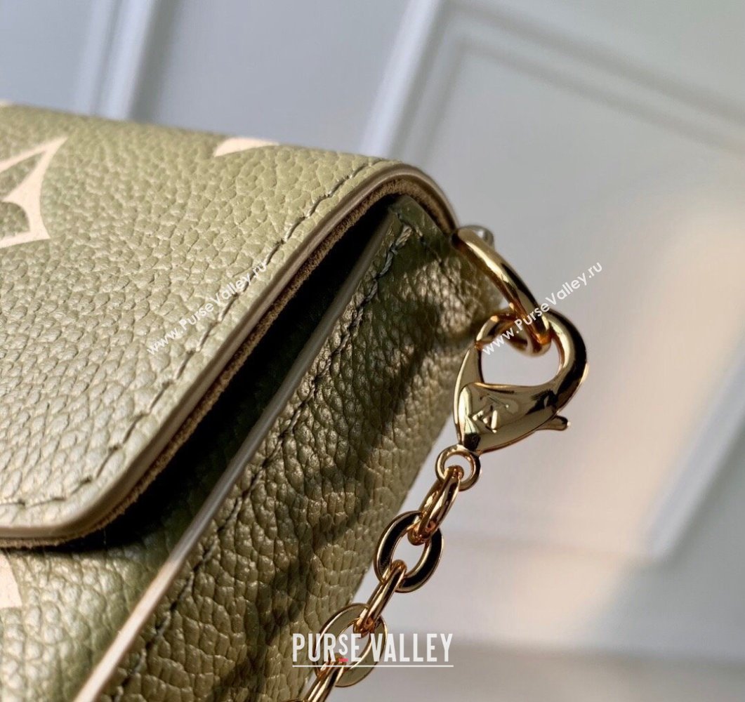 Louis Vuitton Felicie Pochette Mini Chain Bag in Monogram Leather M69977 Green 2023 (KI-230907049)