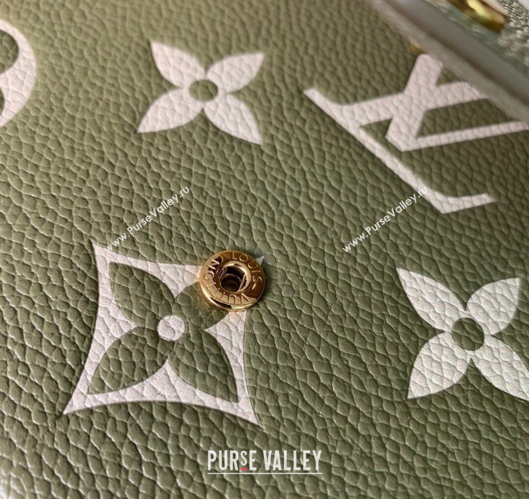 Louis Vuitton Felicie Pochette Mini Chain Bag in Monogram Leather M69977 Green 2023 (KI-230907049)