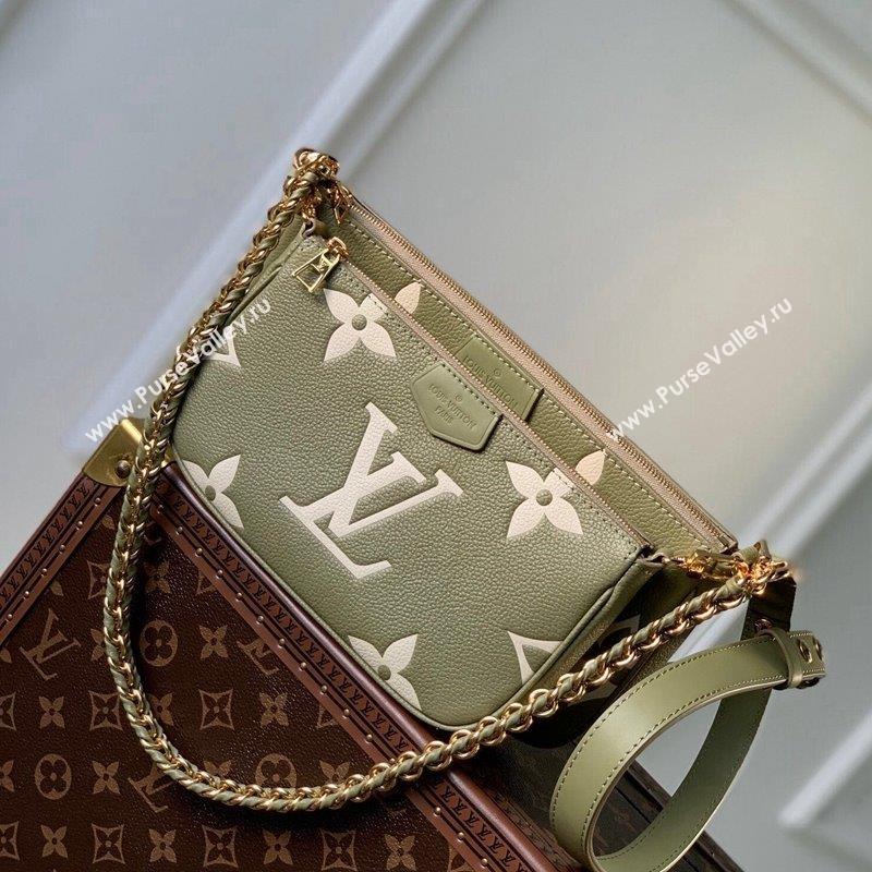 Louis Vuitton Multi Pochette Accessoires Shoulder Bag in Monogram Leather M45777 Green 2023 (KI-230907050)