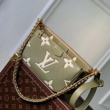 Louis Vuitton Multi Pochette Accessoires Shoulder Bag in Monogram Leather M45777 Green 2023 (KI-230907050)