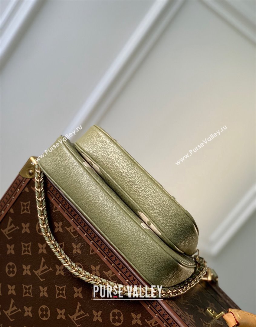 Louis Vuitton Multi Pochette Accessoires Shoulder Bag in Monogram Leather M45777 Green 2023 (KI-230907050)