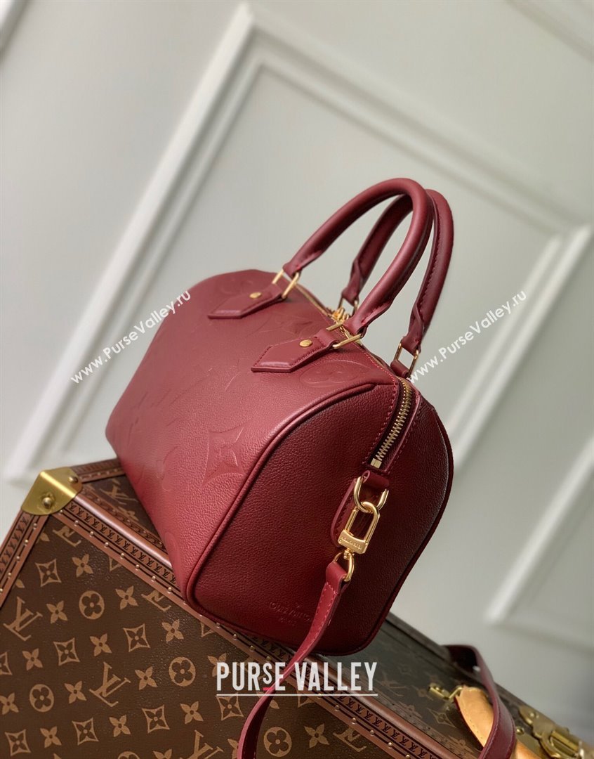 Louis Vuitton Speedy Bandouliere 25 Bag in Monogram Leather M59273 Burgundy 2023 (KI-230907053)