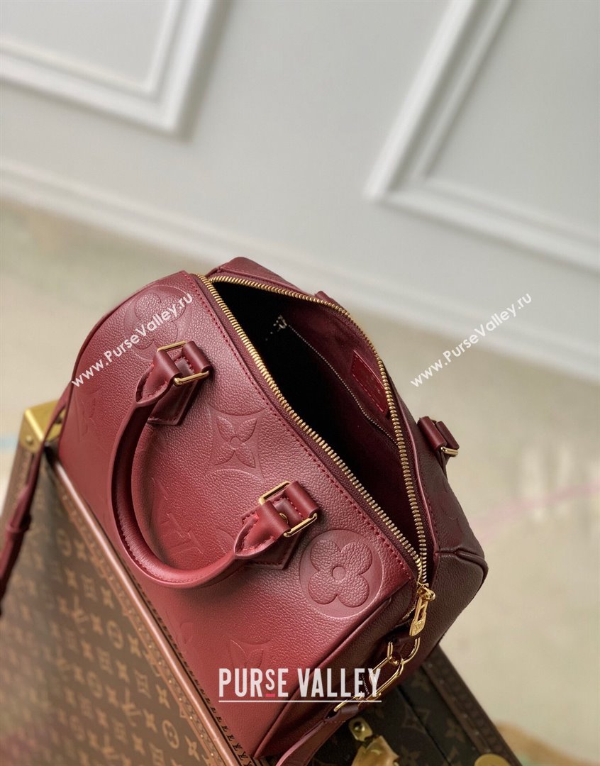 Louis Vuitton Speedy Bandouliere 25 Bag in Monogram Leather M59273 Burgundy 2023 (KI-230907053)