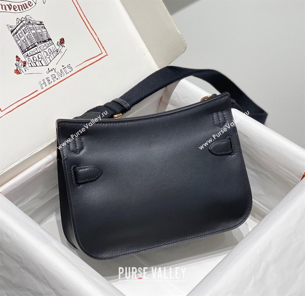 Hermes Jyspiere Mini bag in Swift Leather with Canvas Strap Black/Gold 2023 0908 (FL-230908010)