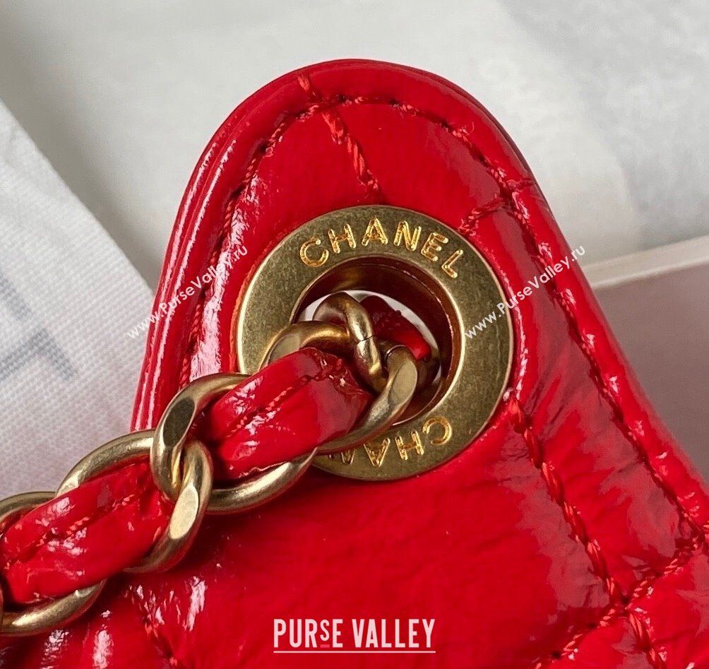 Chanel Shiny Crumpled Calfskin Hobo Bag AS4322 Red 2023 (yezi-230907012)