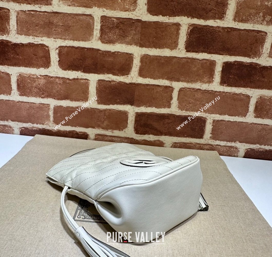 Gucci Blondie Leather Mini Bucket Bag 760313 White 2023 (DLH-230908032)