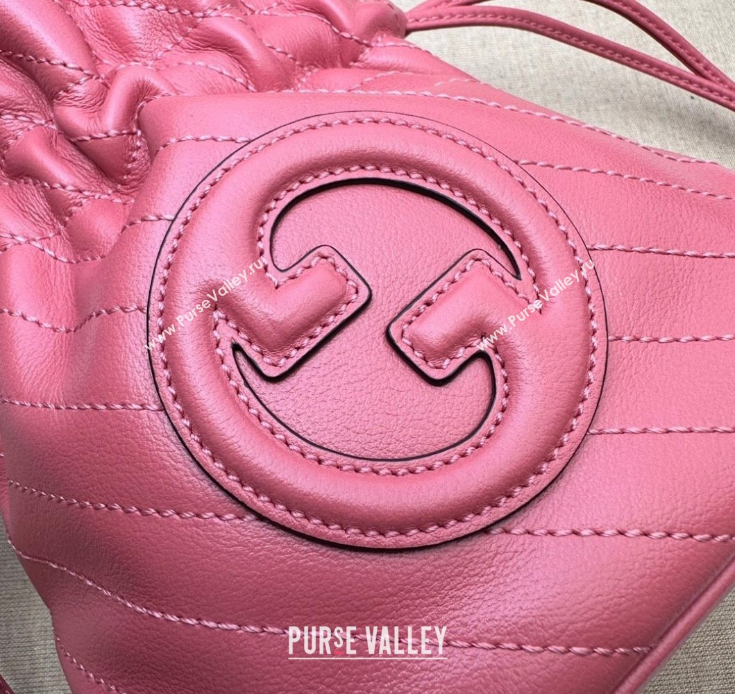 Gucci Blondie Leather Mini Bucket Bag 760313 Pink 2023 (DLH-230908033)