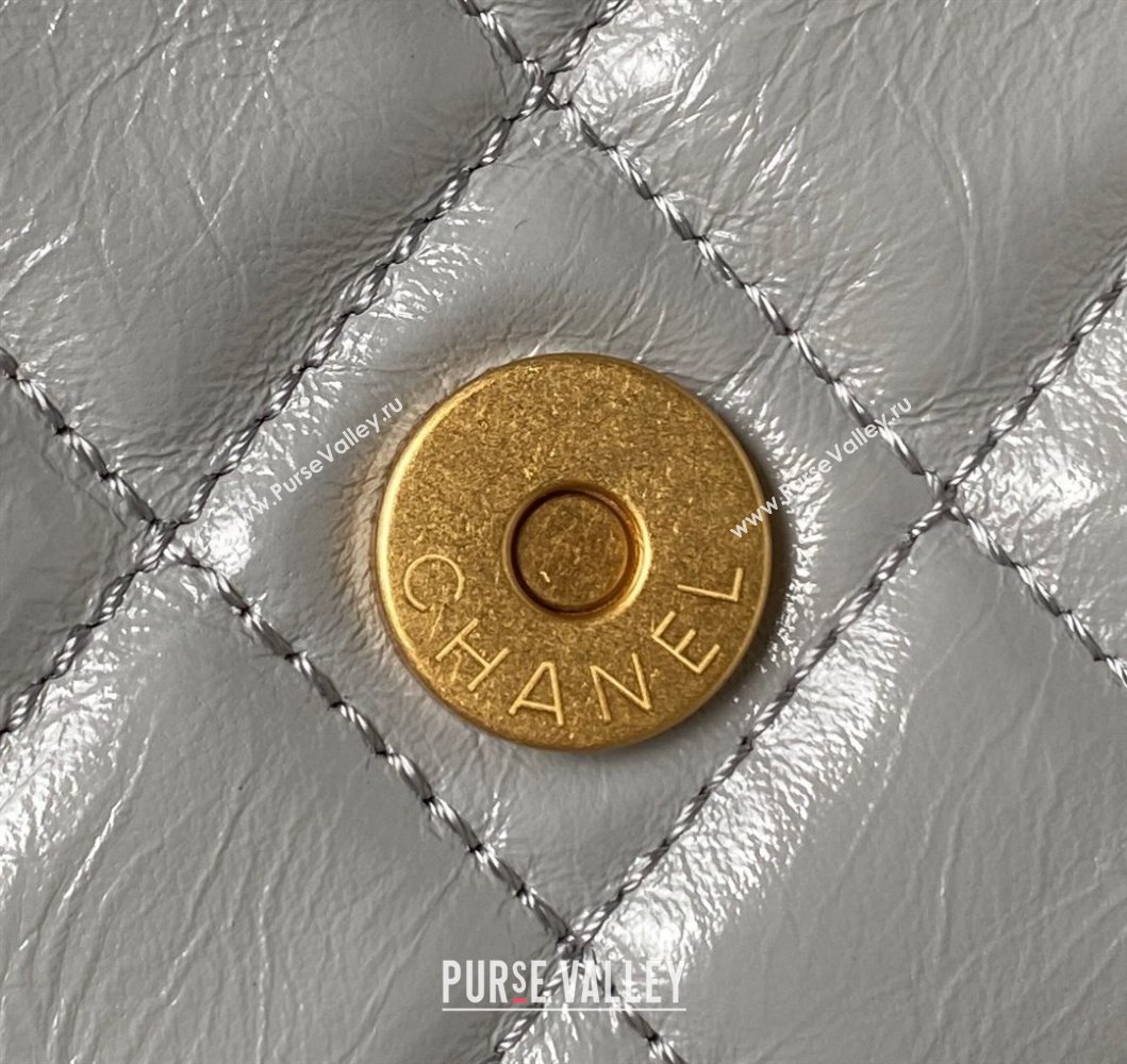 Chanel Shiny Crumpled Calfskin Hobo Bag AS4322 Grey 2023 (yezi-230907014)