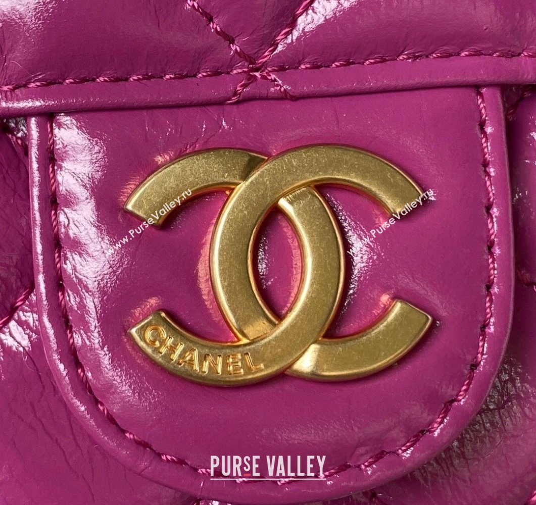 Chanel Shiny Crumpled Calfskin Small Hobo Bag AS4323 Purple 2023 (yezi-230907015)