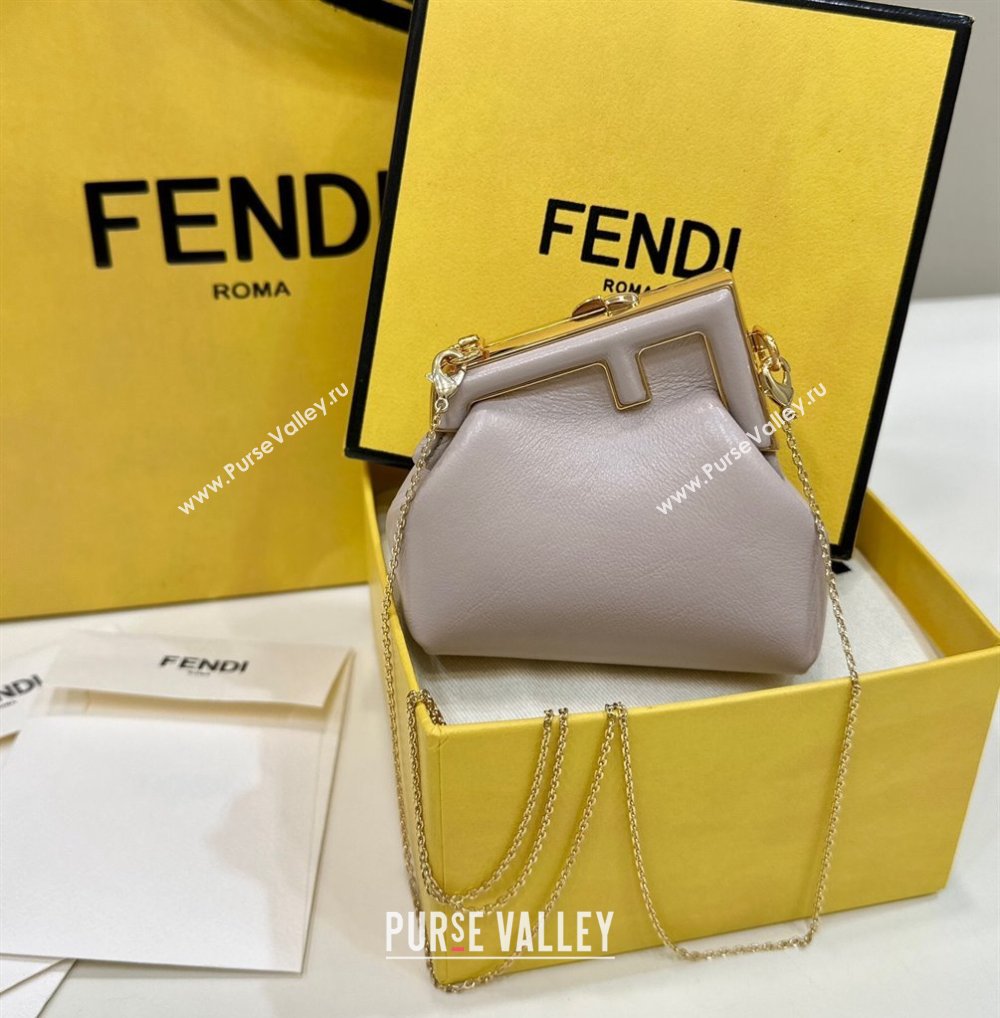 Fendi First Nano Bag Charm in Nappa Leather Powder Nude 2025 80018S (CL-250522038)