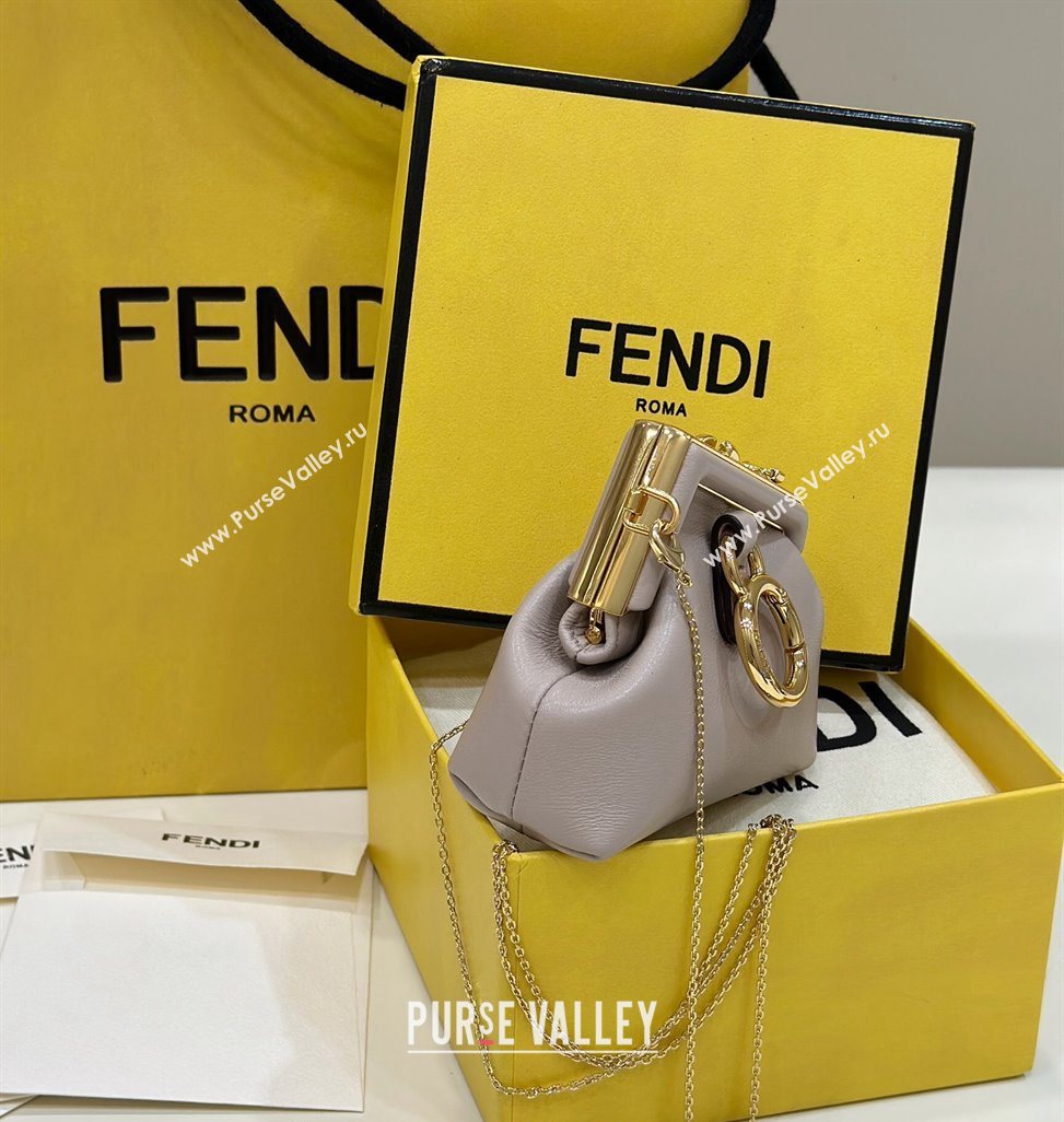 Fendi First Nano Bag Charm in Nappa Leather Powder Nude 2025 80018S (CL-250522038)
