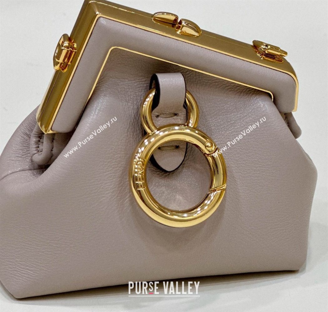 Fendi First Nano Bag Charm in Nappa Leather Powder Nude 2025 80018S (CL-250522038)
