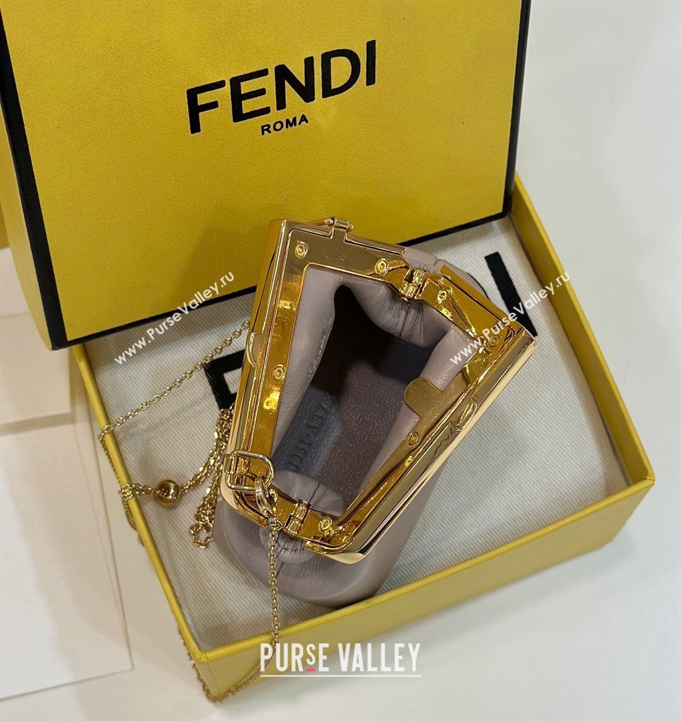 Fendi First Nano Bag Charm in Nappa Leather Powder Nude 2025 80018S (CL-250522038)