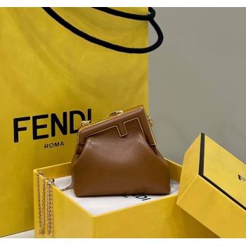 Fendi First Nano Bag Charm in Nappa Leather Clay Brown 2025 80018S (CL-250522037)
