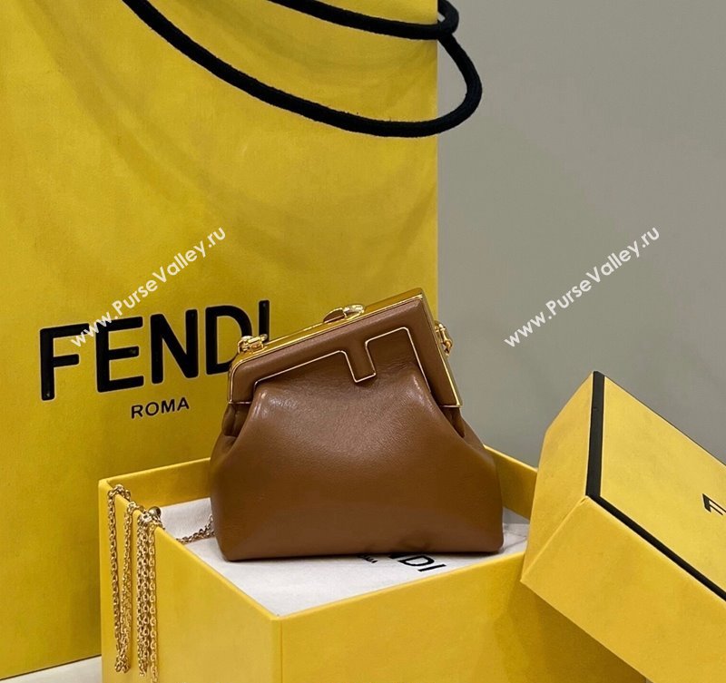 Fendi First Nano Bag Charm in Nappa Leather Clay Brown 2025 80018S (CL-250522037)