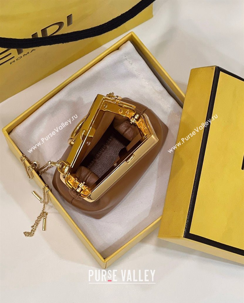 Fendi First Nano Bag Charm in Nappa Leather Clay Brown 2025 80018S (CL-250522037)