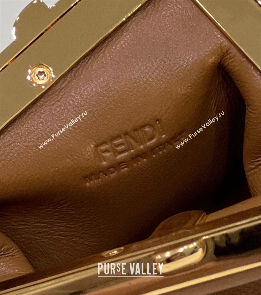 Fendi First Nano Bag Charm in Nappa Leather Clay Brown 2025 80018S (CL-250522037)