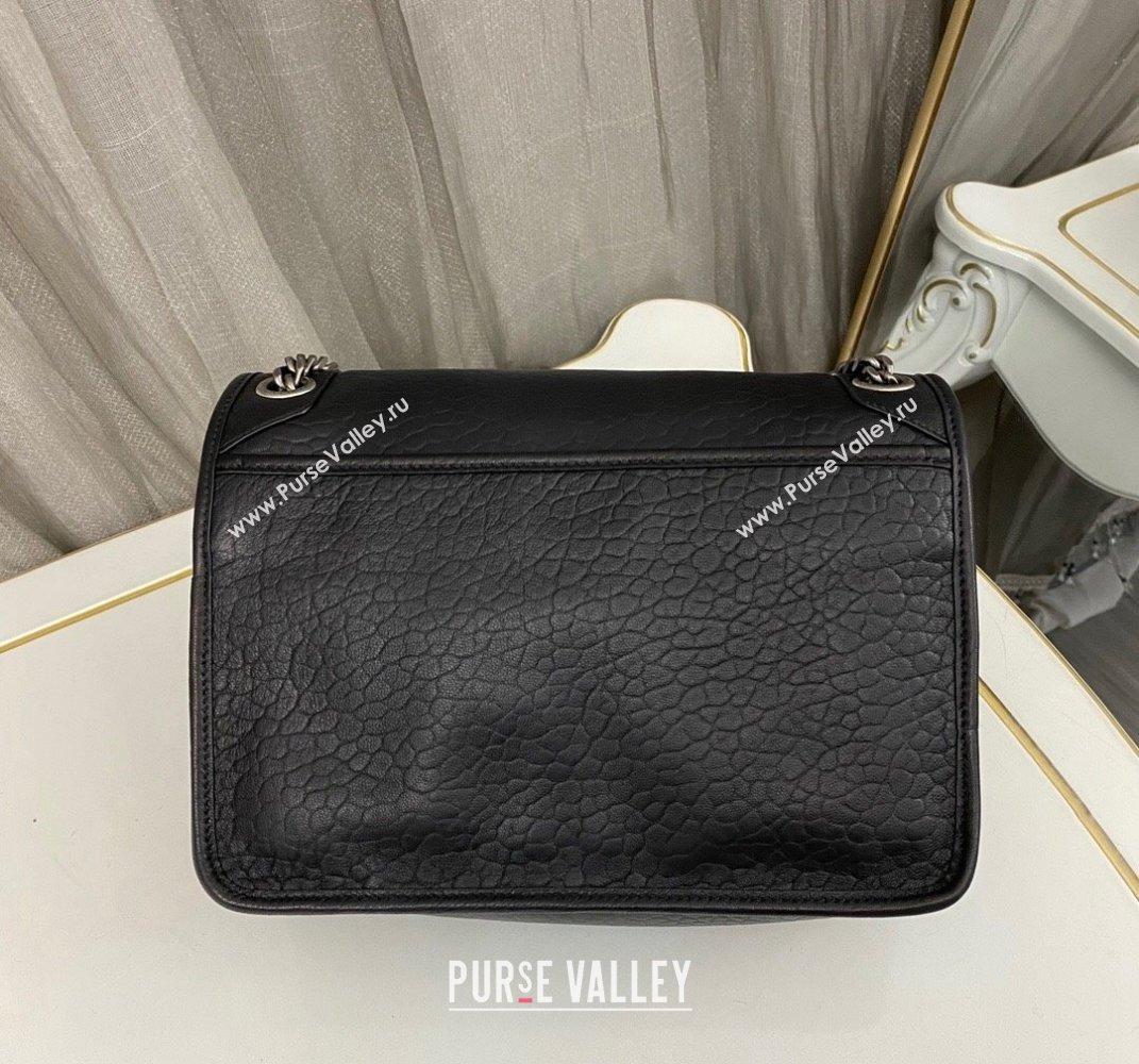 Saint Laurent Medium Niki Bag in Grained Lambskin 633178 Black/Silver 2025 (nana-250409075)