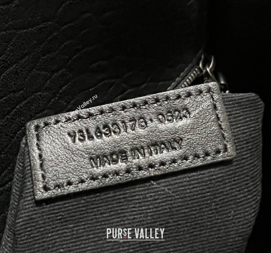 Saint Laurent Medium Niki Bag in Grained Lambskin 633178 Black/Silver 2025 (nana-250409075)